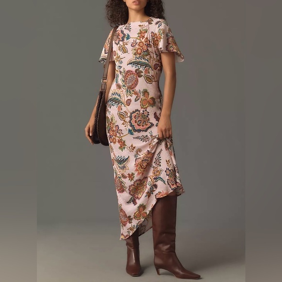 Kachel Dresses & Skirts - NWT Size 4 - Kachel Flutter-Sleeve Slip Dress